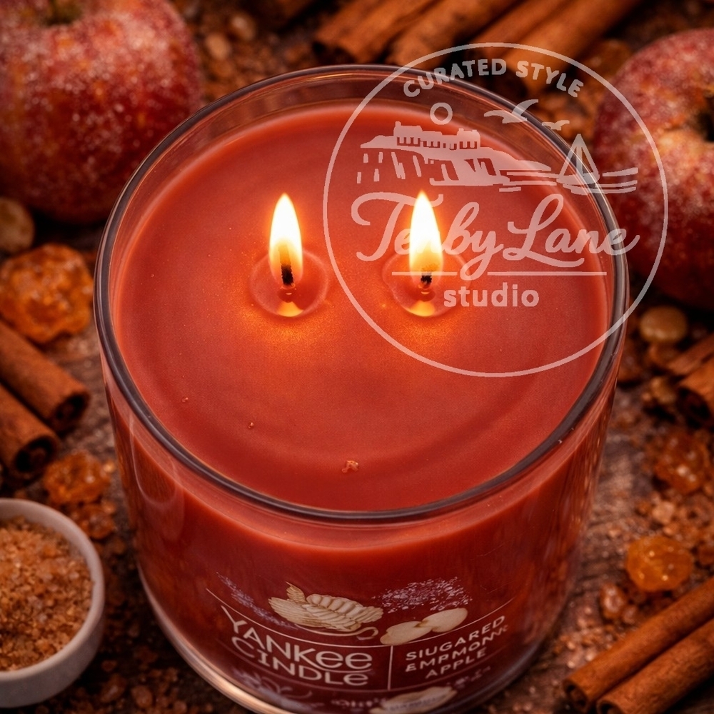 Yankee Candle Sugared Cinnamon Apple 20oz Large Tumbler Dual Wick Fall Scent - Picture 2 of 3
